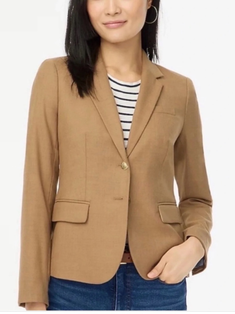J. Crew wool schoolboy blazer jacket in camel tan
